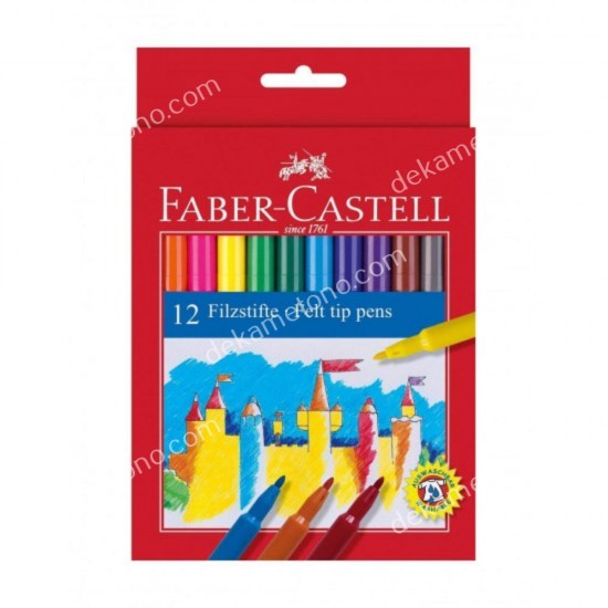 μαρκαδοροι faber castell fibre-tipe pen 12χρωματα 02.03.0025