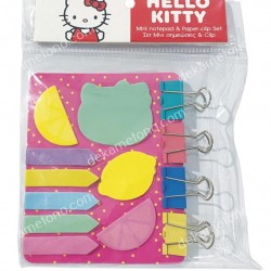 MINI SET OF POST IT NOTES- PAGES - CLIPS HELLO KITTY LEMONADE GIM