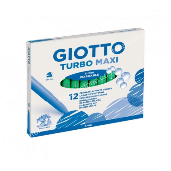 μαρκαδοροι giotto turbo maxi πρασινο ανοιχτο 12τεμ 02.03.0024