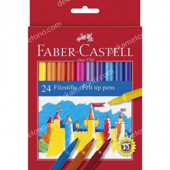 μαρκαδοροι faber castell fibre-tipe pen 24χρωματα 02.03.0026