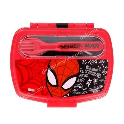 FOOD CONTAINER WITH CUTLERY SPIDERMAN