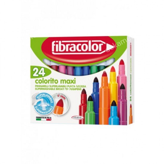 μαρκαδοροι fibracolor colorito maxi 24χρωματων 02.03.0030