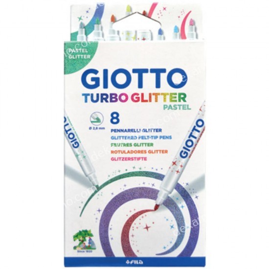 μαρκαδοροι giotto turbo glitter pastel 8χρωματα 02.03.0012
