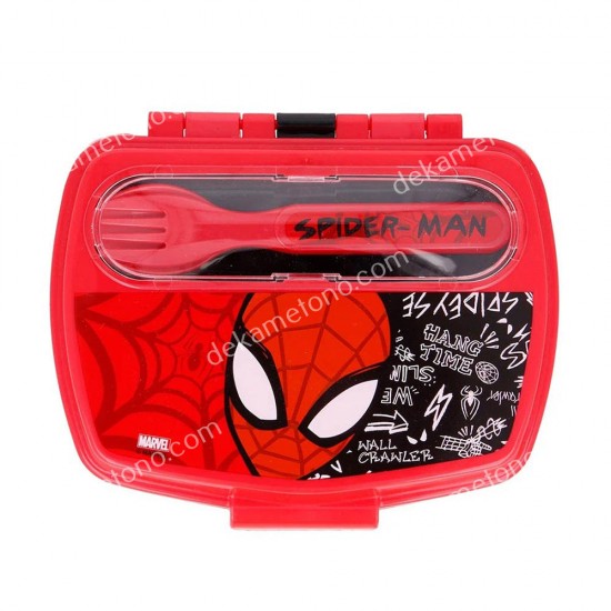 δοχειο φαγητου με μαχαιροπιρουνο spiderman 04.04.0034
