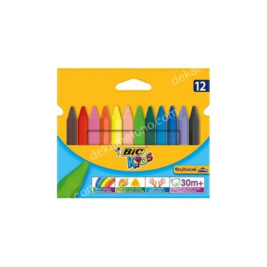 kηρομπογιεσ bic kids plastidecor 12 τμχ 02.06.0002