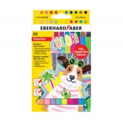 ΜΑΡΚΑΔΟΡΟΙ ΜΕ 2ΠΛΗ ΜΥΤΗ ΣΕΤ 10ΤΜΧ 20 ΧΡΩΜΑΤΑ  EBERHARDFABER