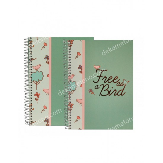 τετραδιο σπιραλ birds a4 80φυλλα 02.11.0312