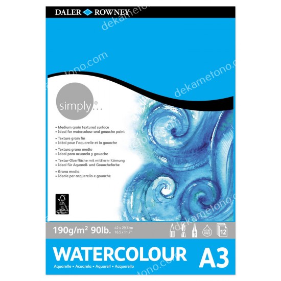 μπλοκ daler rowney watercolor a3 190gr. 02.08.0094