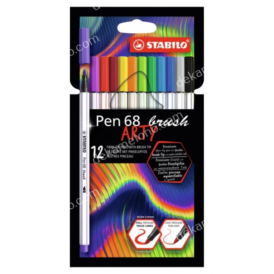 μαρκαδοροι stabilo arty pen 68 brush σετ 12 χρωματα 02.12.0380