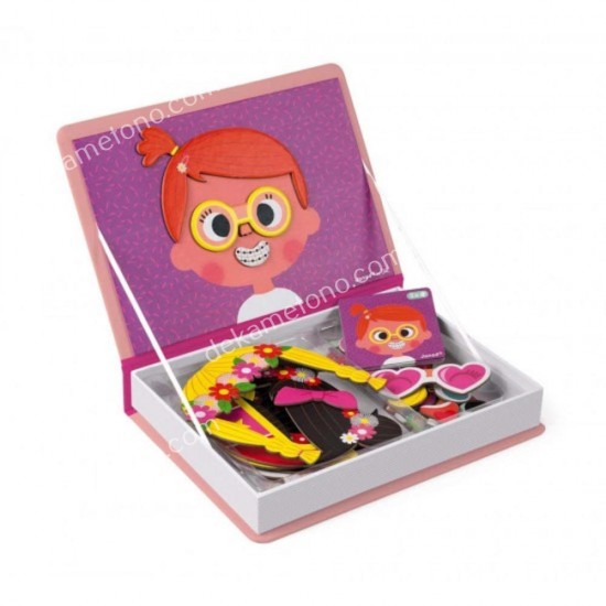 μαγνητικο βιβλιο - αστεια προσωπα κοριτσιων janod 06.04.0110