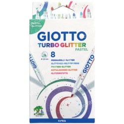 ΜΑΡΚΑΔΟΡΟΙ GIOTTO TURBO GLITTER PASTEL 8ΧΡΩΜΑΤΑ