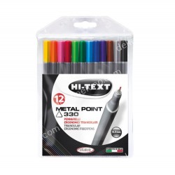 ΜΑΡΚΑΔΟΡΑΚΙΑ ΨΙΛΗΣ ΓΡΑΦΗΣ METAL POINT 12ΧΡΩΜΑΤΑ