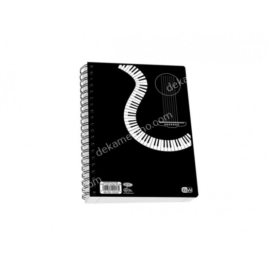 τετραδιο σπιραλ black and white 17*25 2θεματων νο9062 skag 02.11.0336