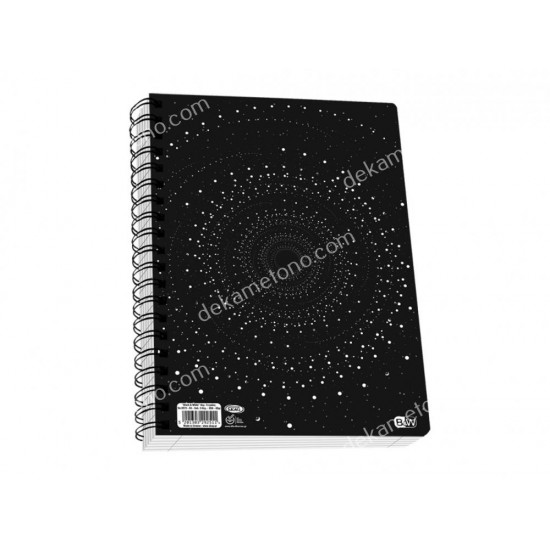 τετραδιο σπιραλ black and white a4 2θεματων νο9072 skag 02.11.0334